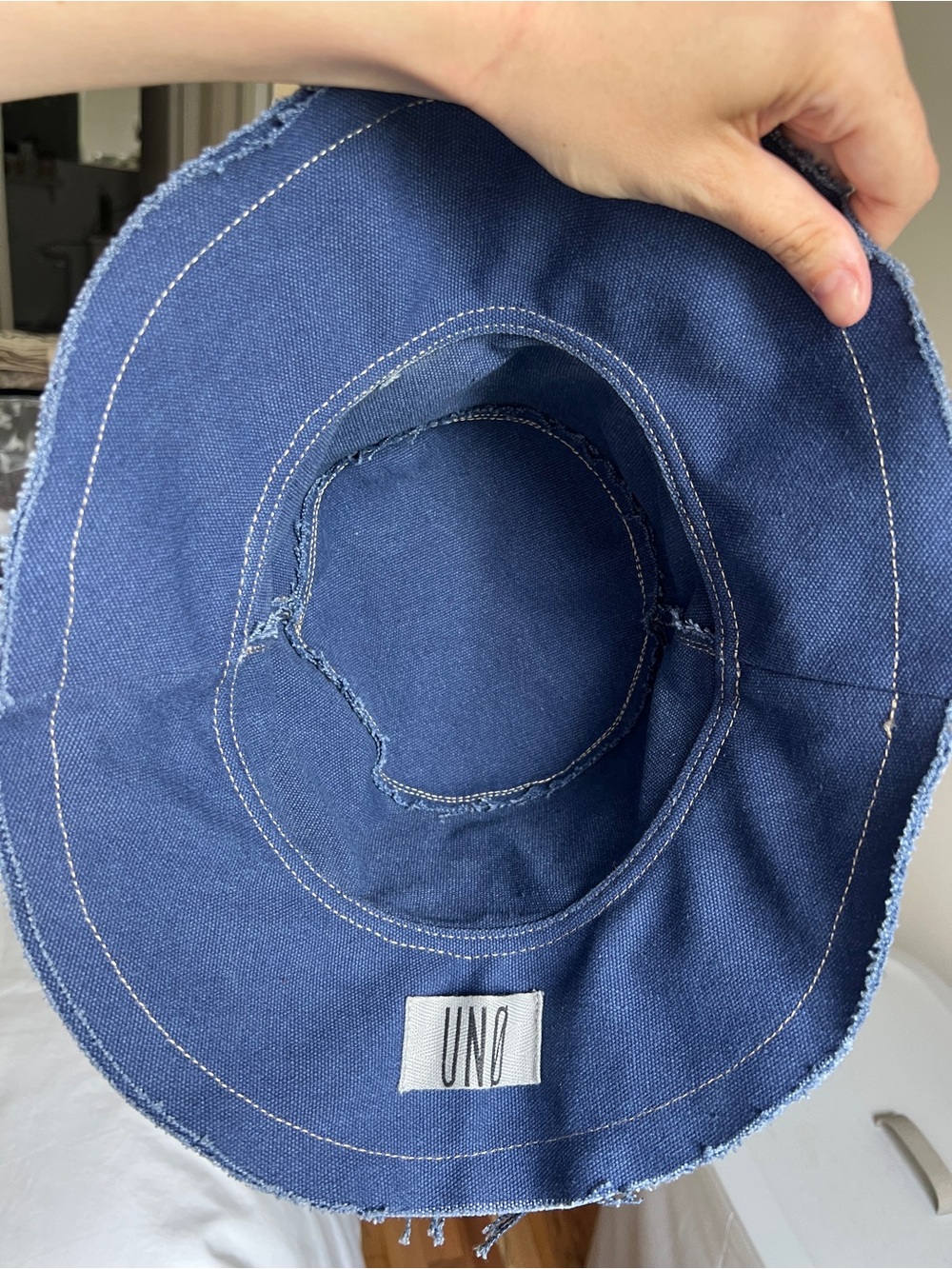 Denim Frayed Edge Bucket Hat - Picture 6 of 6
